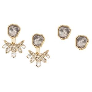 ALEXIS BITTAR • Jagged Marquis Cluster Crystal Stone Ear Jackets Earrings